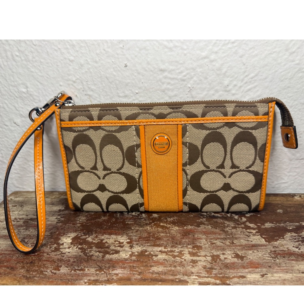 Vtg Coach Signature Canvas Crossbody Shoulder Bag With Matching Wallet F21905 - Picture 9 of 11